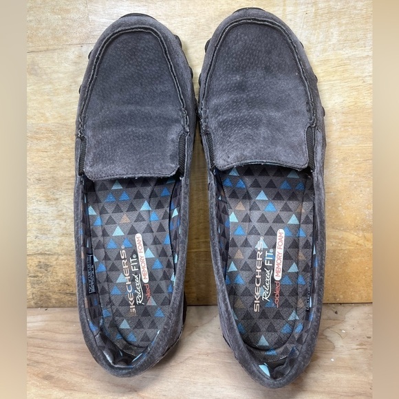 Skechers Memory Foam Womens Size 9 Suede Leather Chocolate Loafers Shoes 49324 - Picture 6 of 8